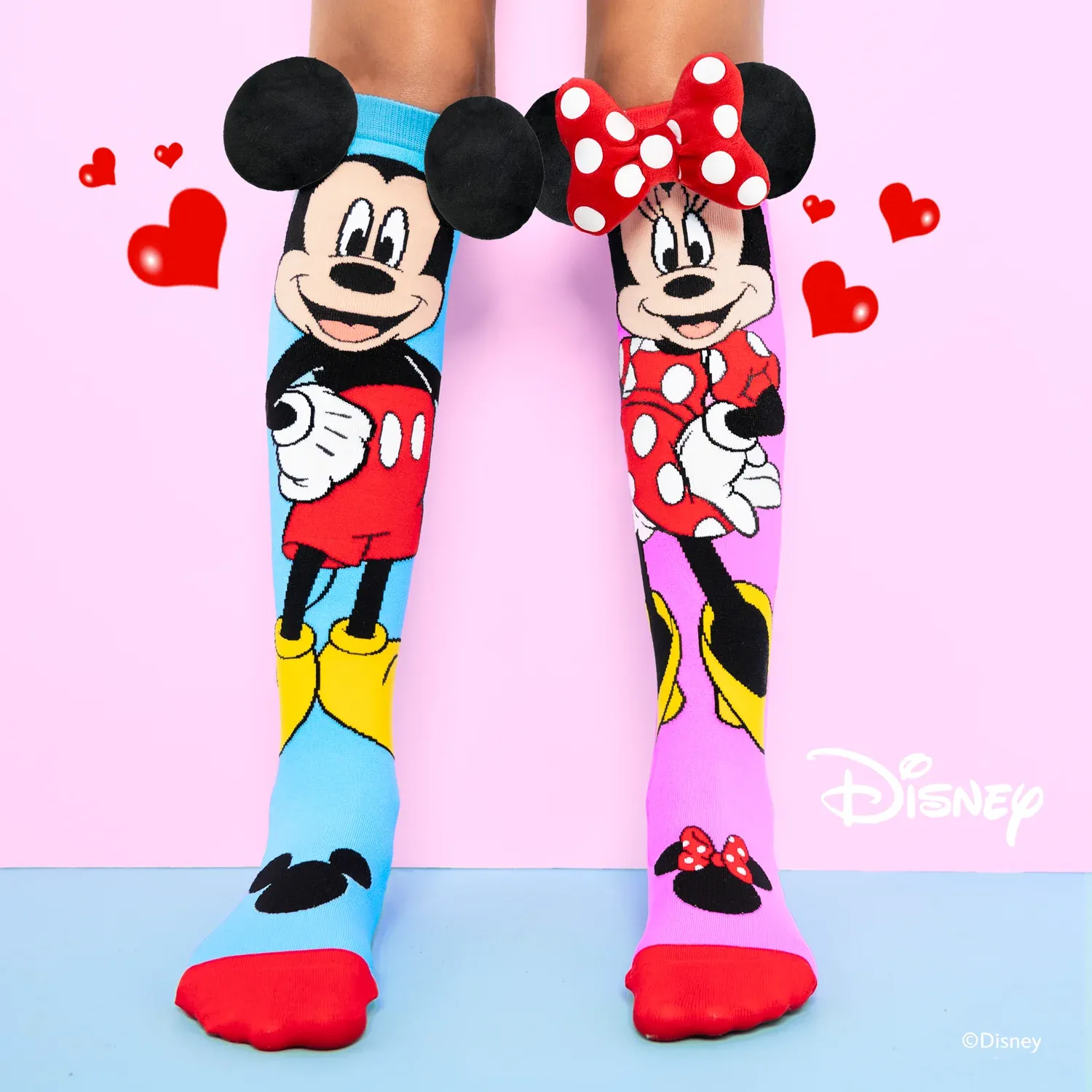 imgi_238_Mickey-and-Minnie-Mouse Meias 3D Mickey & Minnie com Orelhas - Imagem 1